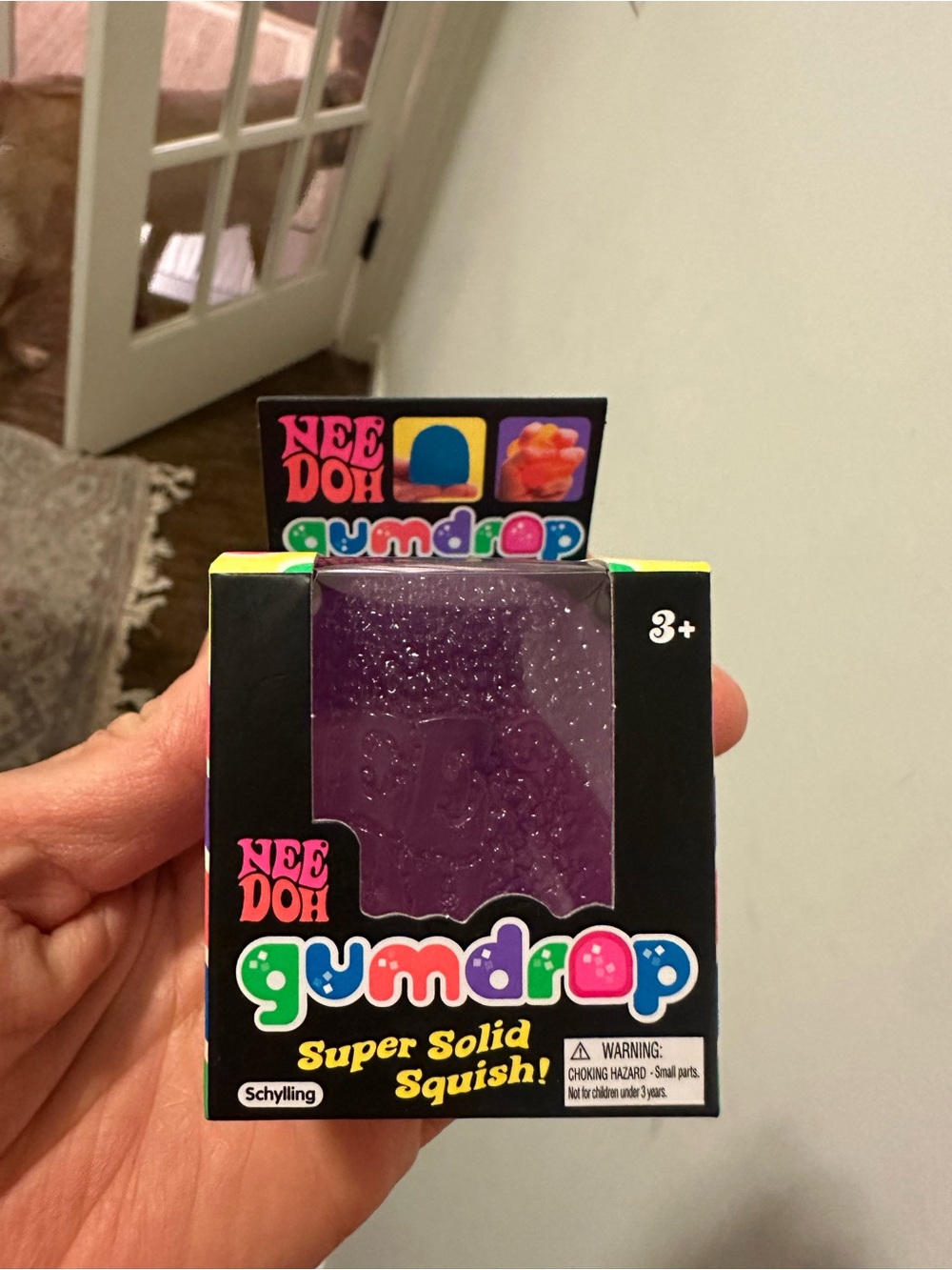NeeDoh Gumdrop Purple Glitter Squishy Fidget Toy